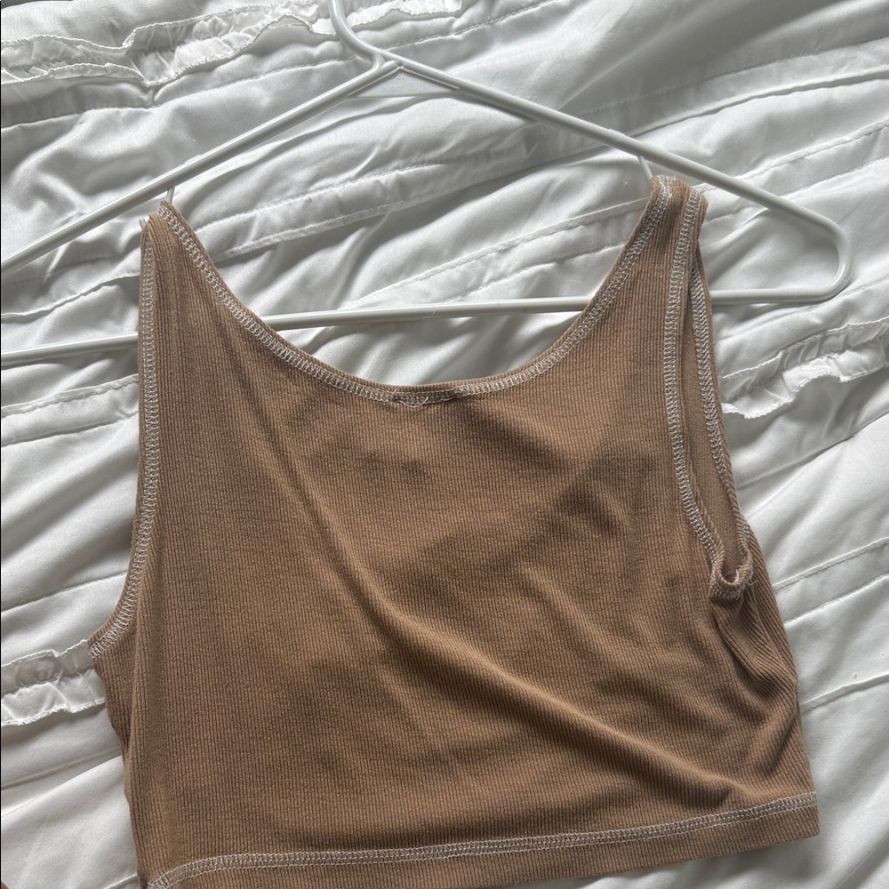 Princess Polly Tan Ribbed tank top - Picture 2 of 2